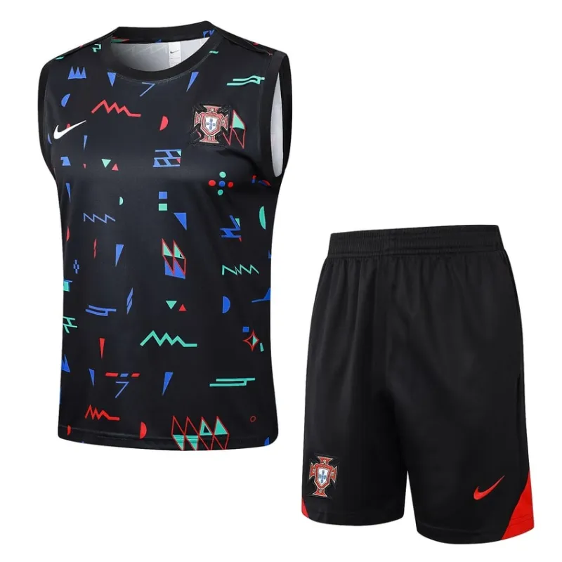Gorro + pantalones cortos de Portugal 2024/25 - patrón negro
