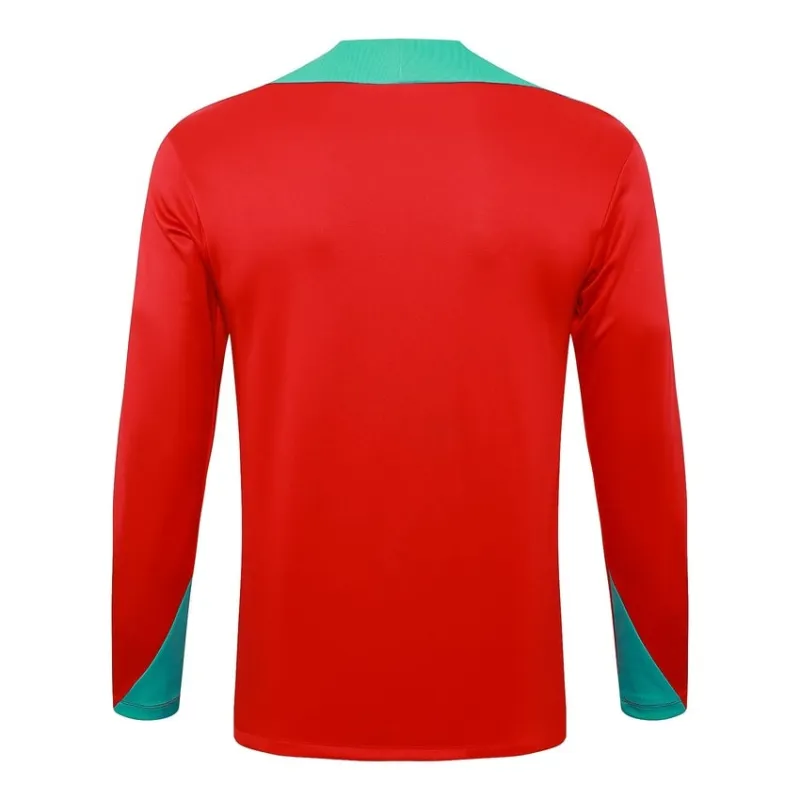 Ropa de deporte de manga larga + pantalones de Portugal 2024/25 - rojo