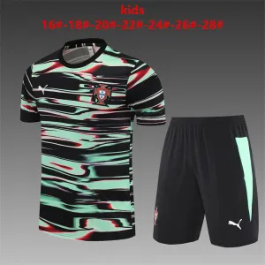 Portugal 2025/26 Conjunto de Entrenamiento Infantil negro verde