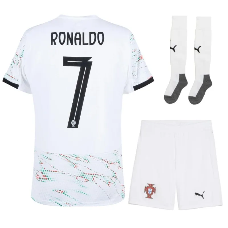Portugal RONALDO Kit enfant 2025/26 away - Blanc
