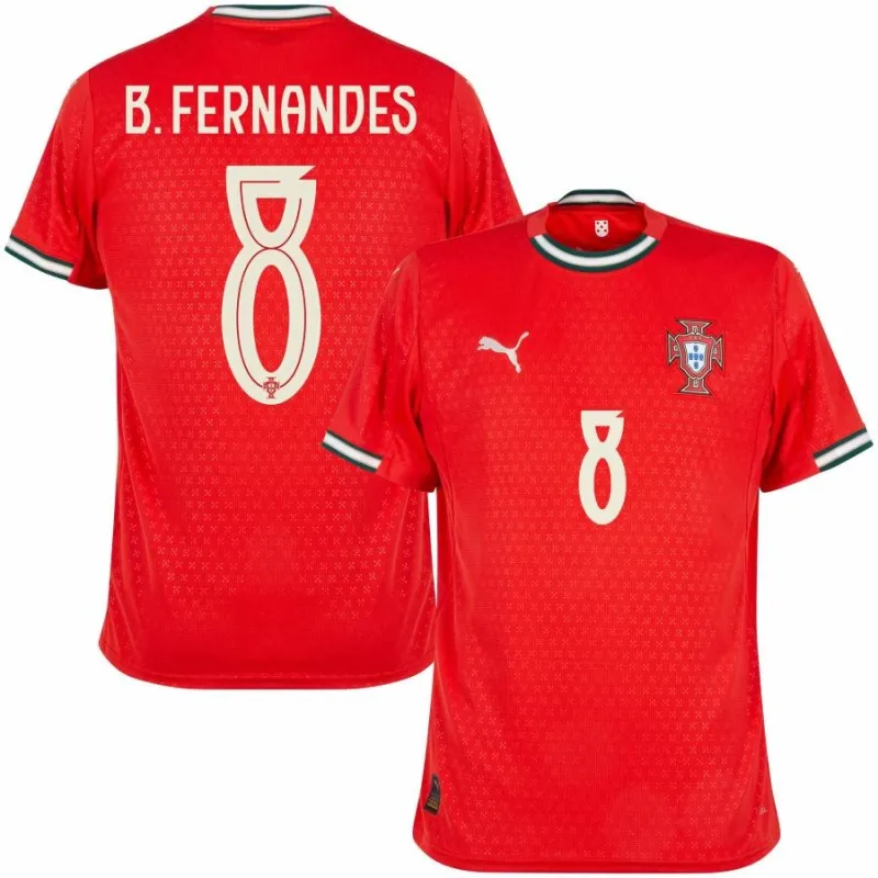 Portugal B. FERNANDES 2025/26 Camiseta Local - Roja