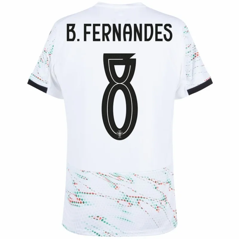 Portogallo B.FERNANDES 2025/26 Maglia Trasferta - Bianca