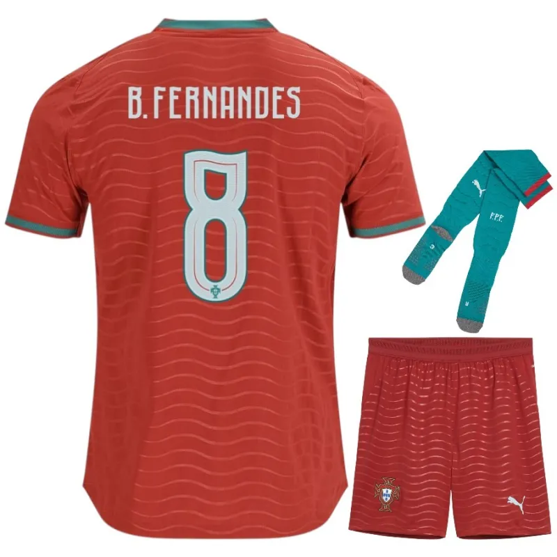 Portugal B.FERNANDES Kit infantil 2026/27 Local - Rojo