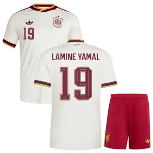 Spagna LAMINE YAMAL 2026/27 set maglia trasferta bambino bianca