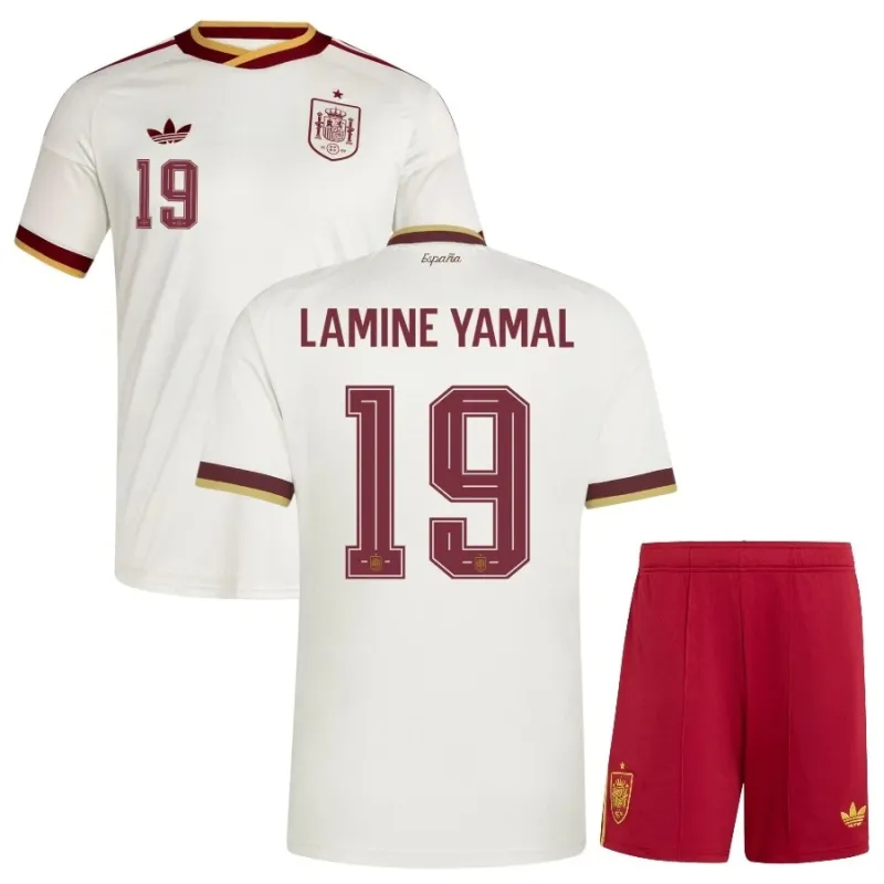 Espagne LAMINE YAMAL 2026/27 ensemble maillot extérieur enfant blanc