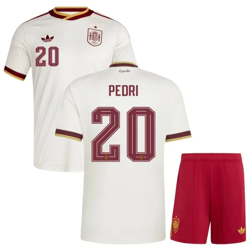 Espagne PEDRI 2026/27 ensemble maillot extérieur enfant blanc