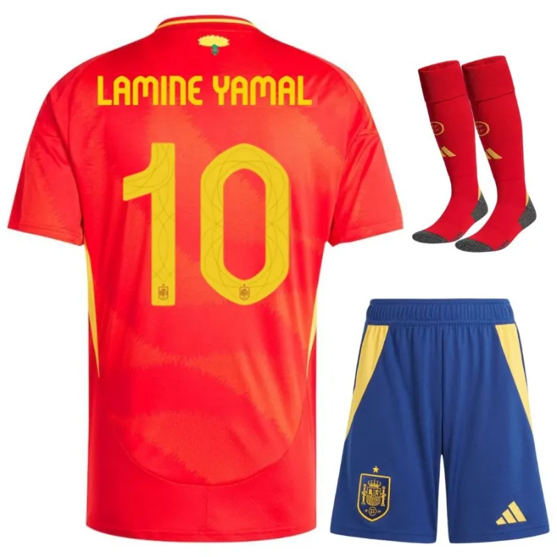 Ensemble de maillot principal pour enfants de l'Espagne de Yamal 2024/25 - Rouge