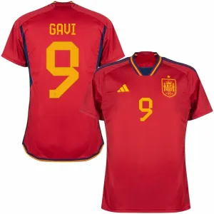 Maillot principal de l'Espagne pour la Coupe du monde FIFA 2022 de Gavi - Rouge