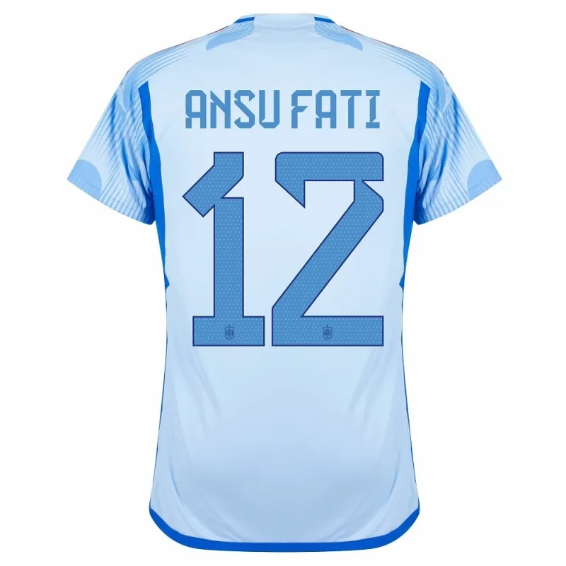 Ansu Fati. Maglia d'esterno della Spagna per la Coppa del mondo FIFA 2022 - Blu