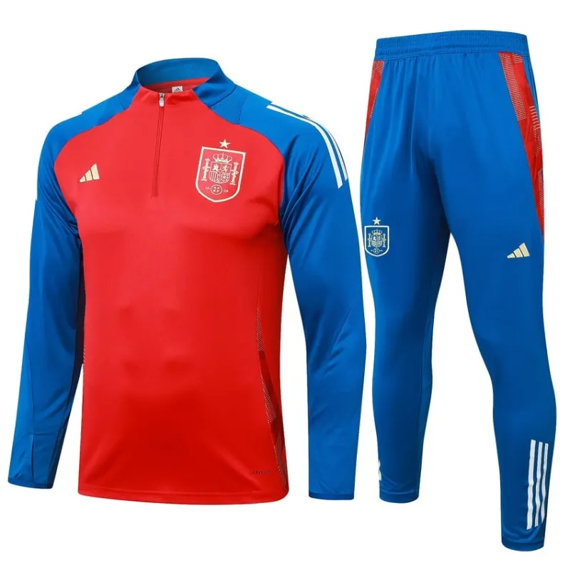 Vêtements de sport à manches longues + pantalons de l'Espagne 2024/25 - rouge