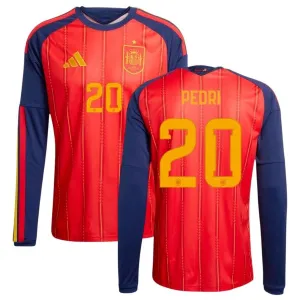 Maglia casalinga maniche lunghe Spagna PEDRI 2026/27 - Rossa