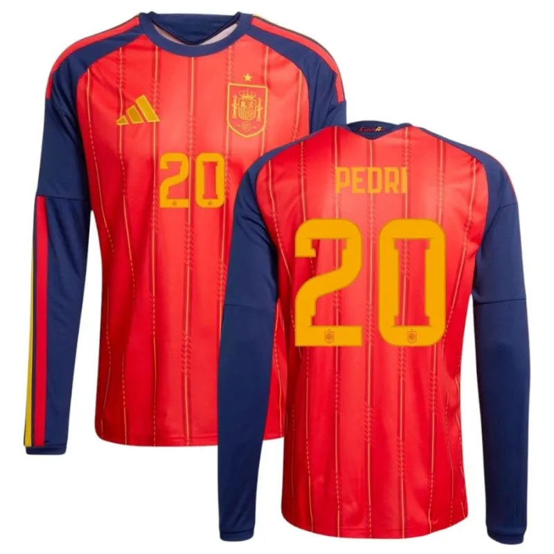 Camiseta local manga larga España PEDRI 2026/27 - Roja