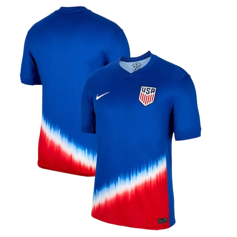 Le maillot d'extérieur 2024/25 pour enfants de l'équipe des États-Unis, bleu