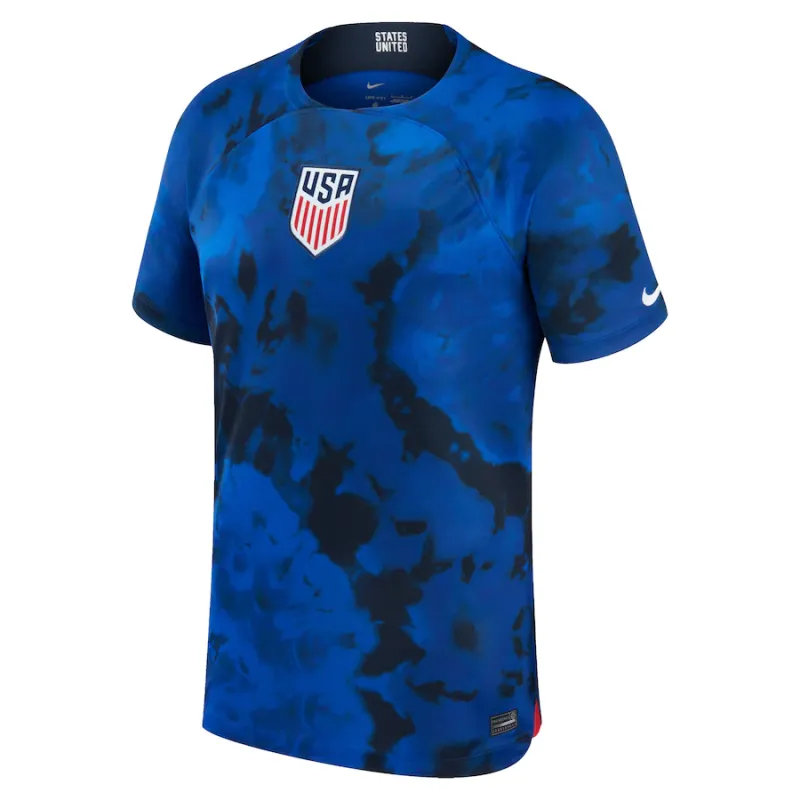 Le maillot d'extérieur de l'équipe des États-Unis pour la Coupe du monde 2022, bleu