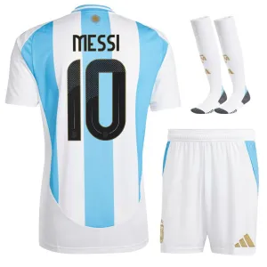 Messi Argentinien 2024/25 Heim Kinder Trikotset - Blau und Weiß