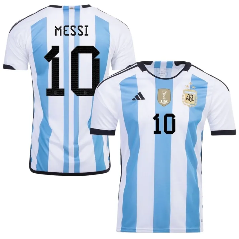 Messi, Maillot domicile de l'Argentine 2022/23 à 3 étoiles (Bleu ciel)