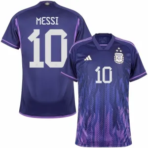 Messi, Argentinien 2022/23 3-Sterne Auswärtstrikot (Lila)