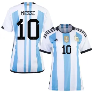Messi, Argentinien 2022/23 3-Sterne Damen-Trikot (Himmelblau)