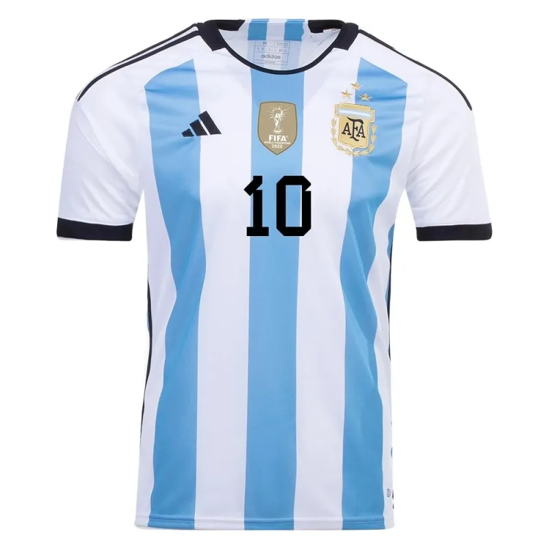 Messi Argentina 2022/23 3 Stars Home Kids Kit - Sky Blue