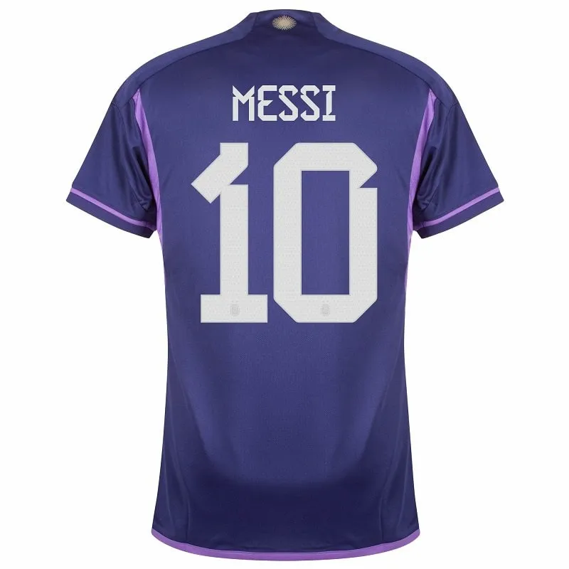 Messi Argentinien 2022/23 3 Sterne Auswärts Kinder Trikotset - Lila