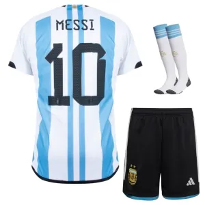 Messi Argentinien 2022 WM Kinder Trikotset - Himmelblau