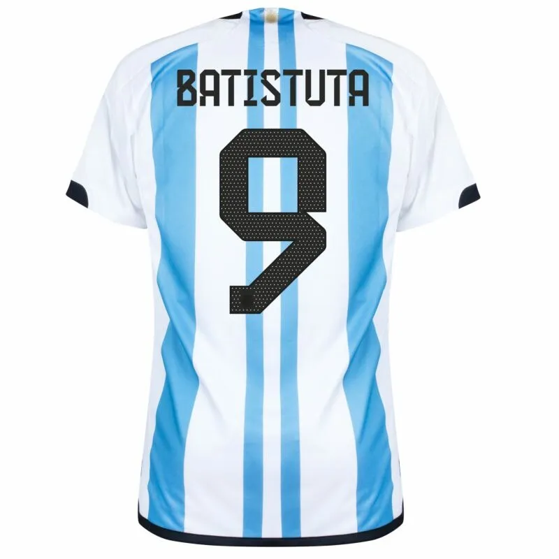 Batistuta, Argentinien 2022 Weltmeisterschaft Heimtrikot (Himmelblau)