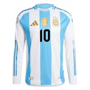 Messi Argentinien 2024/25 Heim Lange Ärmel Replica Trikot - Helle Blau
