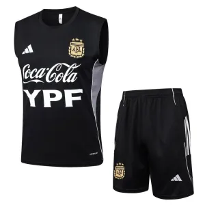 Argentinien 2025/26 Trägershirt + Shorts Set - Schwarz