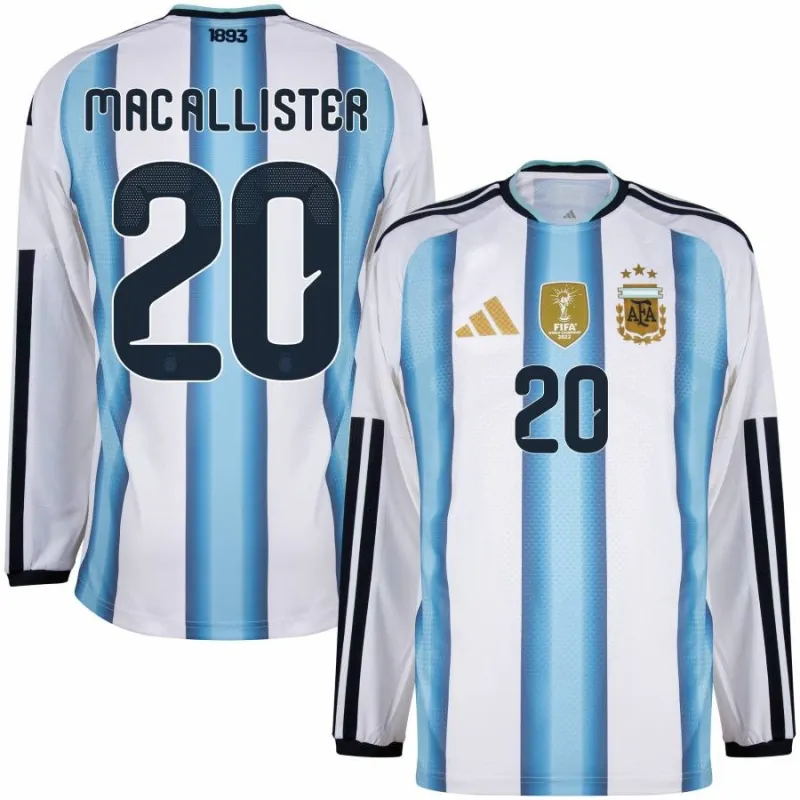 Argentine MAC ALLISTER 2026/27 Maillot domicile à manches longues - Bleu/Blanc