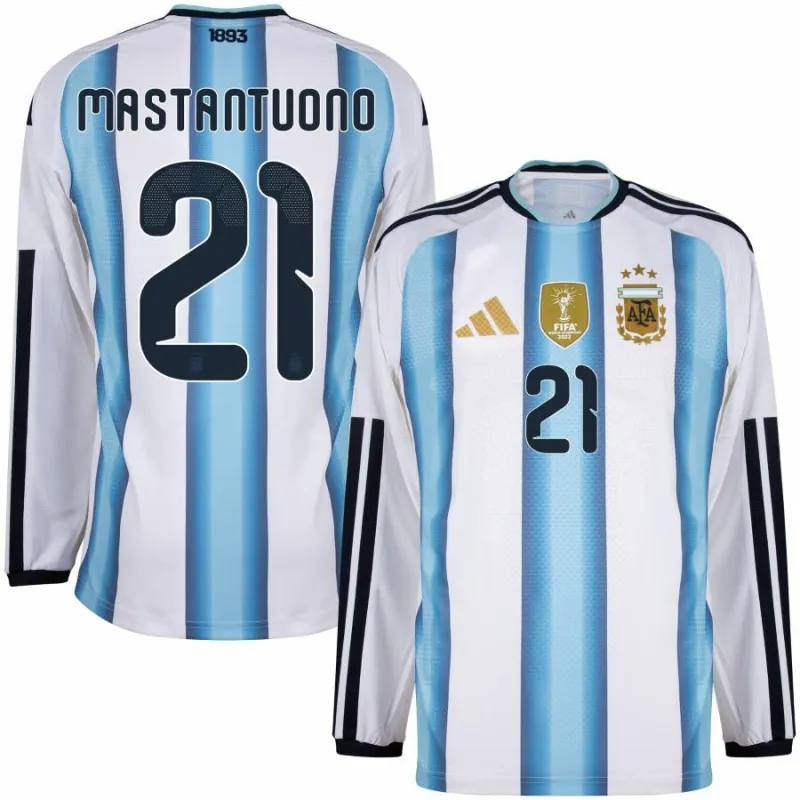Argentinien MASTANTUONO 2026/27 Heimtrikot mit langen Ärmeln - Blau/Weiß