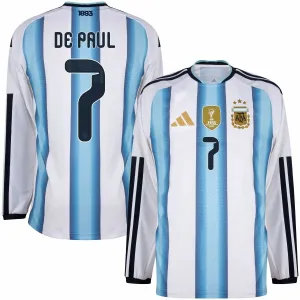 Argentina DE PAUL 2026/27 Maglia home a maniche lunghe - Blu/Bianca