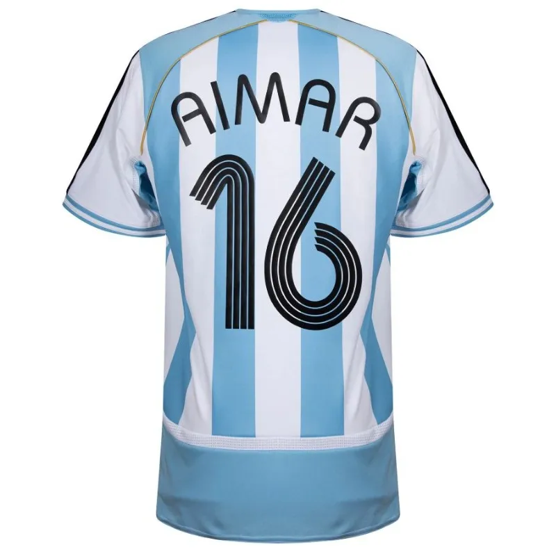 Maillot Domicile Rétro Argentine AIMAR 2006 Bleu Blanc