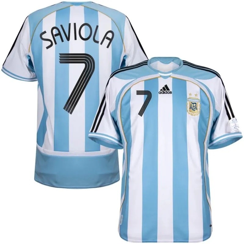 Maglia Home Retro Argentina SAVIOLA 2006 Blu Bianco