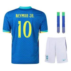 NEYMAR Brazil 2024/25 Away Kids Fan Edition Kit - Blue