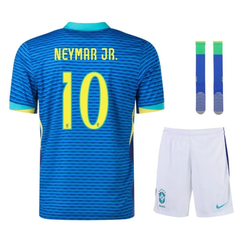 NEYMAR Brazil 2024/25 Away Kids Fan Edition Kit - Blue