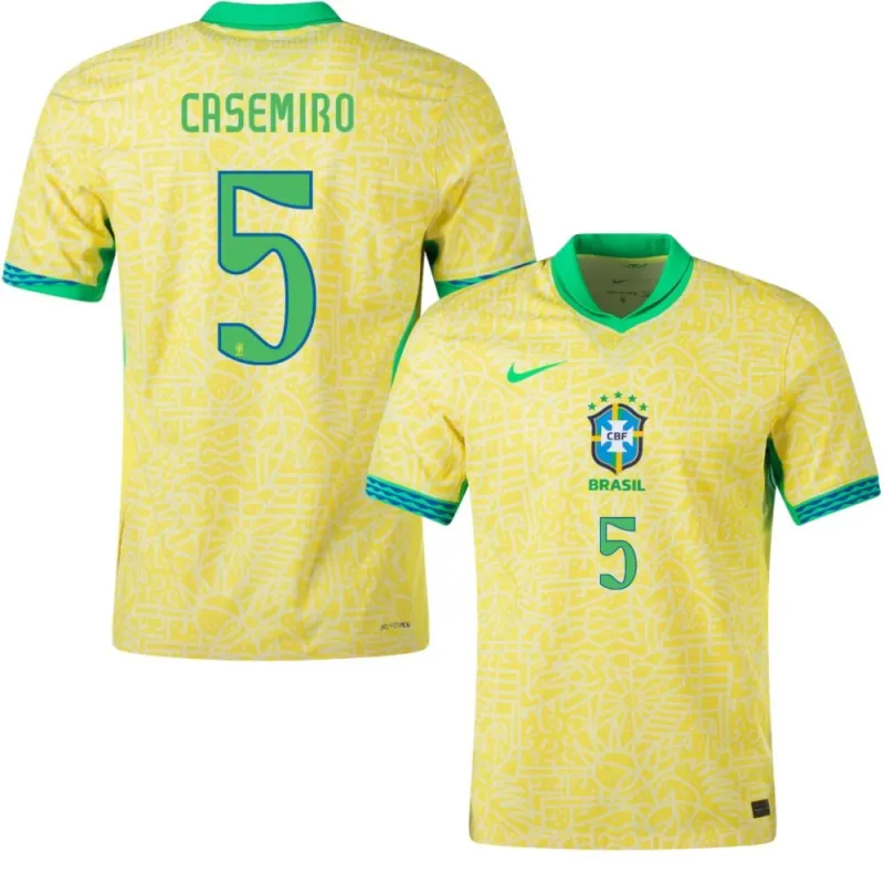 Casemiro, 2024/25 Brazil Home Jersey, Fan Edition, Yellow