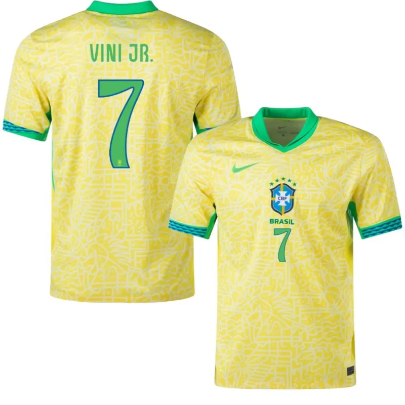 Vini Jr. Brasilien Heimtrikot 2024/25, Fanausgabe, Gelb