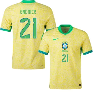 Endrick, Brasilien Heimtrikot 2024/25, Fanausgabe, Gelb