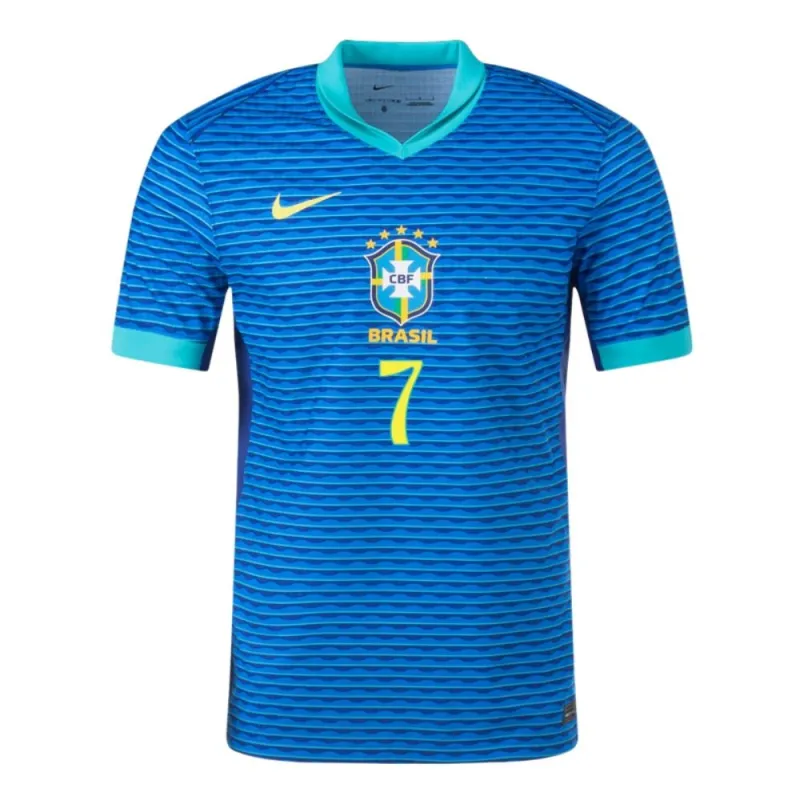 Vini Jr. Camiseta de fuera del Brasil 2024/25, edición de hinchas, Azul