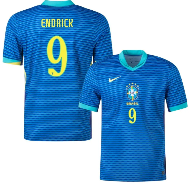 Endrick, Brazil 2024/25 Away Jersey, Fan Version, Blue