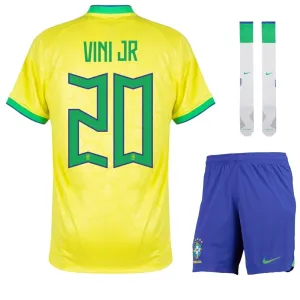 Vini Jr, Brasilien 2022 Weltmeisterschaft Heimfans-Trikot (Blau)