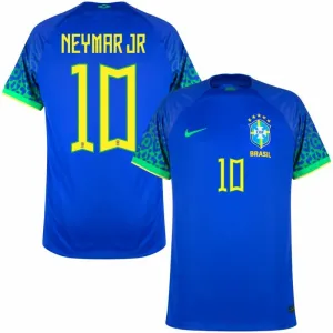 Neymar Jr. 2022 Brazil World Cup Away Blue Replica Jersey for Fans