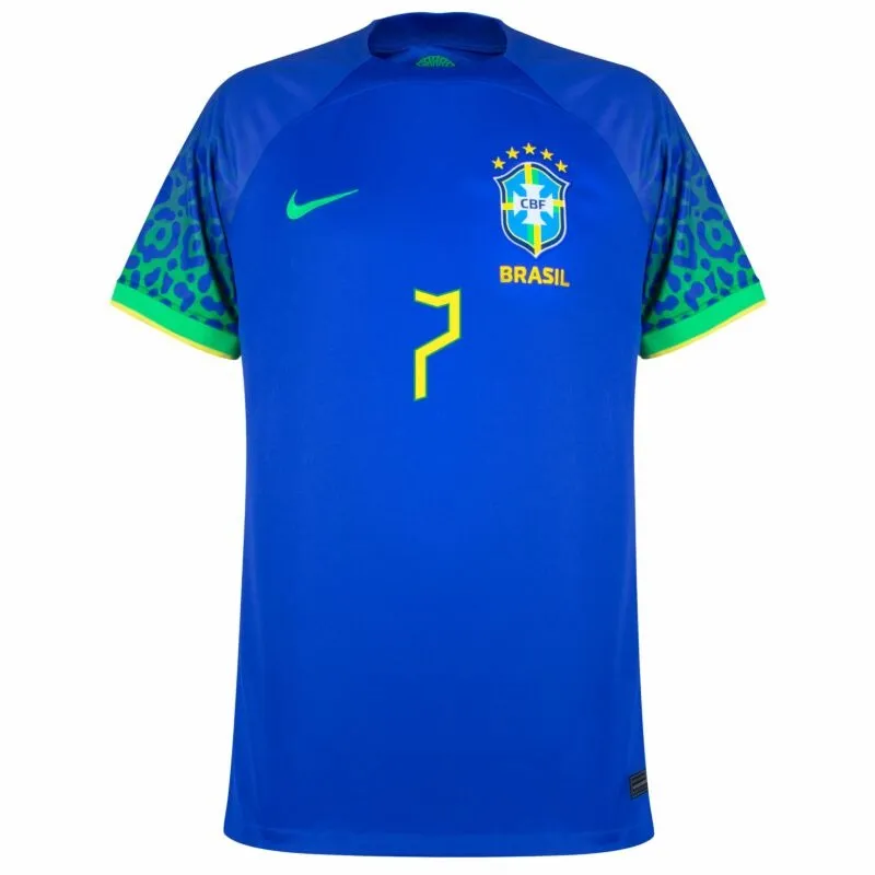 L. Paqueta, Maillot de supporter du Brésil pour la Coupe du monde 2022 (Maillot extérieur, Bleu)