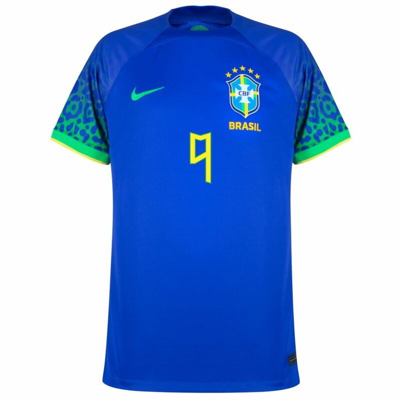 G. Jesus, Camiseta de hincha del Brasil para la Copa Mundial 2022 (Camiseta de visita, Azul)