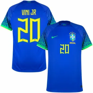 Vini Jr, Brasilien 2022 Weltmeisterschaft Auswärtsfans-Trikot (Blau)
