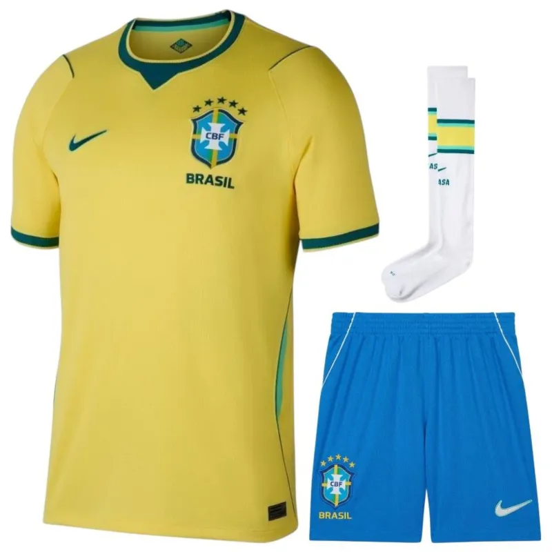 Brasil 2026/27 conjunto camiseta local niño amarillo