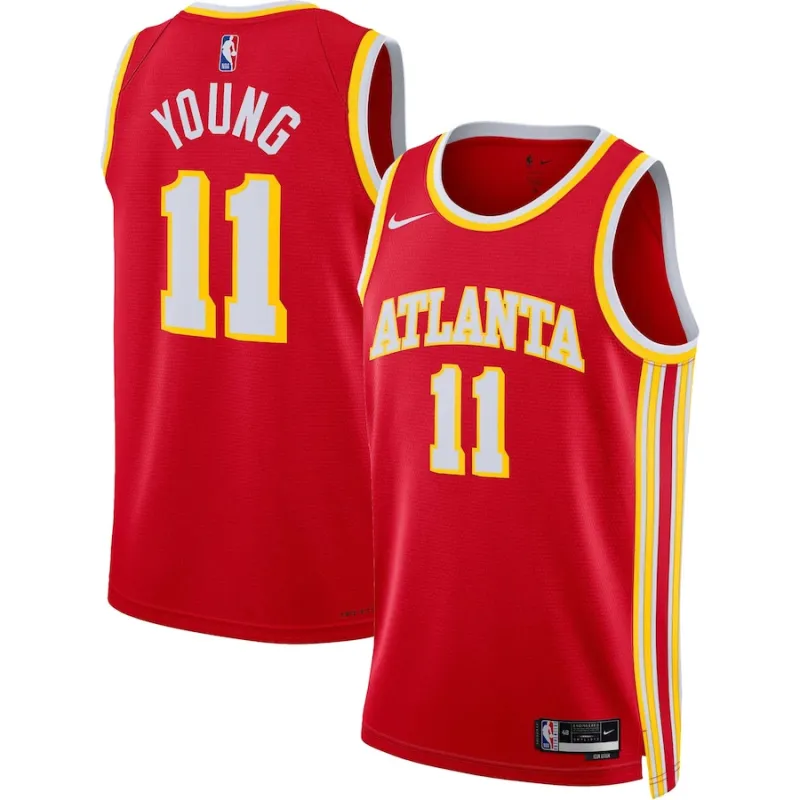 Trae Young, Camiseta Swingman unisex de los Atlanta Hawks - Edición Ícono - Rojo