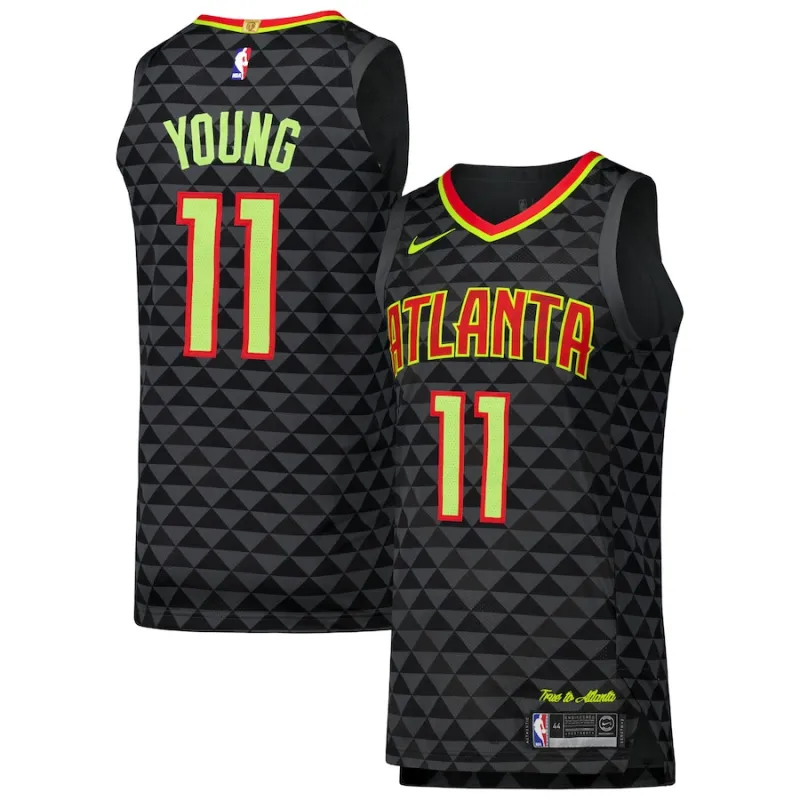 Trae Young, Camiseta de jugador de los Atlanta Hawks - Edición Ícono - Negro