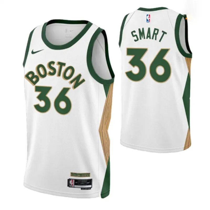 Boston Celtics Marcus Smart 2023/24 City Edition maglia bianca