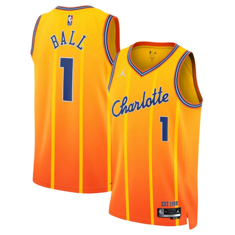Charlotte Hornets LaMelo Ball 2025/26 Swingman Trikot - Stadtedition - Orange